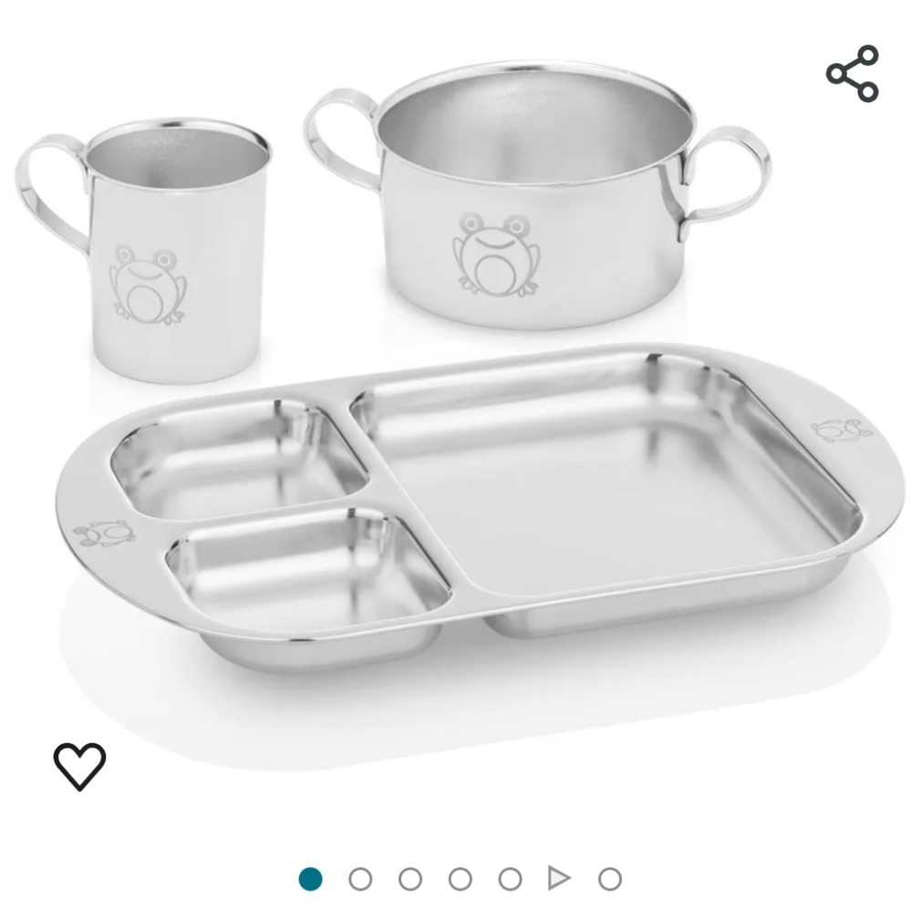 NIB Kiddobloom Stainless Steel Dinnerware Set for Children